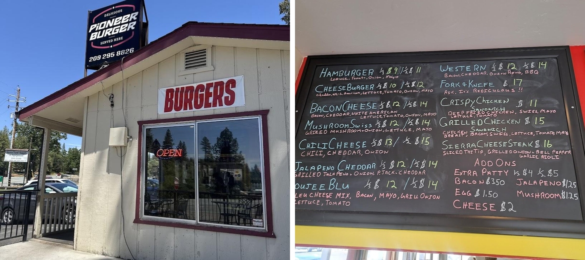 Kennedy's Pioneer Burger Menu